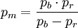 p_m=\frac{p_b \cdot p_r}{p_b - p_r}