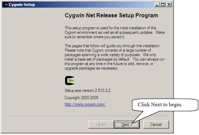 where is the cygwin installation exe